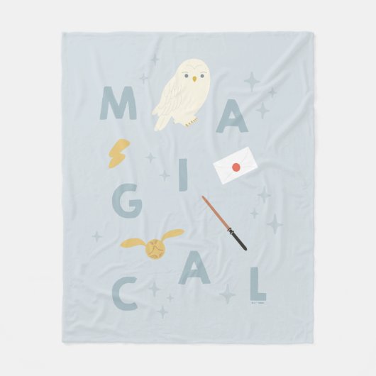 Hedwigh "Magical" Typografy Graphic Fleecedecke (Vorderseite)