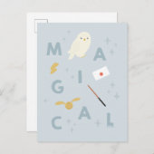 Hedwigh "Magical" Typografy Graphic Postkarte (Vorne/Hinten)