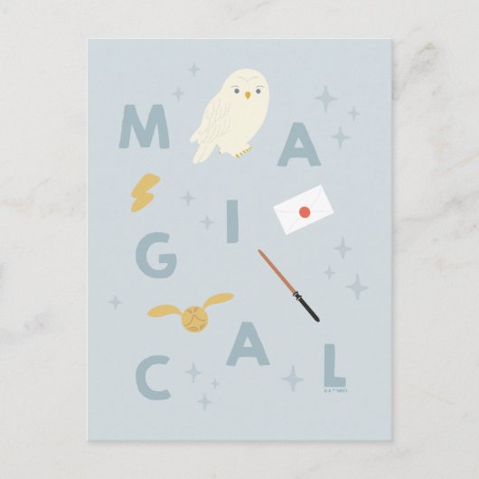 Hedwigh "Magical" Typografy Graphic Postkarte (Vorderseite)