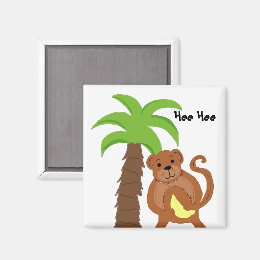 Hee Funny Monkey Magnet (Vorderseite/Rückseite)