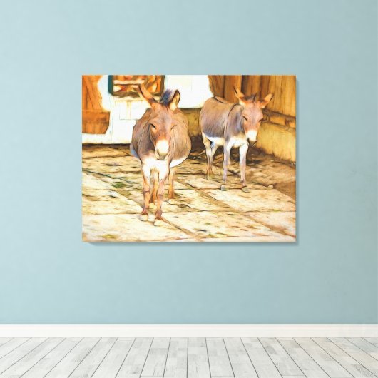 Hee Haw Donkeys Leinwanddruck (Insitu (Holzboden))
