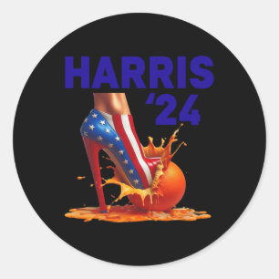 Heel American Flag Harris entfernt seltsamen Orang Runder Aufkleber