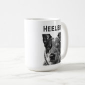 Heeler (Blue Heeler Dog) schließen Kaffeetasse (VorderseiteRechts)