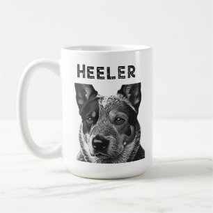 Heeler (Blue Heeler Hund) Nahaufnahme Kaffeetasse