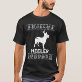 Heeler Dog Lover Christmas Reindeer Ugly Christmas T-Shirt (Vorderseite)