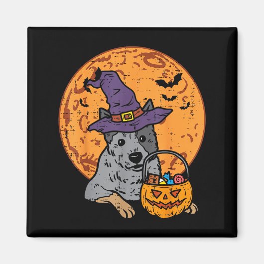 Heeler Hexenhut Mond Jack O Lantern Halloween Magnet (Vorne)