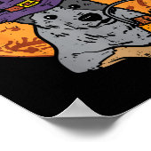 Heeler Hexenhut Mond Jack O Lantern Halloween Poster (Ecke)