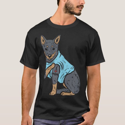 Heeler I Liebe Mama Tierfütterung Rotblauer Rinder T-Shirt (Vorderseite)