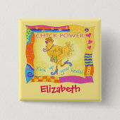 Heels aufheben Power Name Abzeichen anklicken Button (Vorderseite)