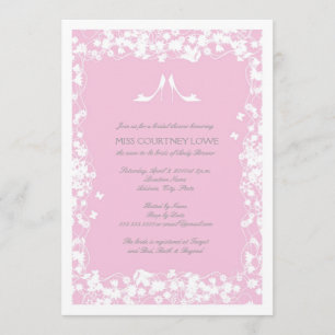 Heels Bridal Dusche Einladung in hellrosa