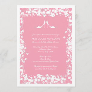 Heels Bridal Dusche Einladung in Soft Pink