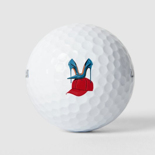 Heels, die Red MAGA Hat Election 2024 Golfball (Vorderseite)