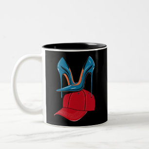 Heels, die Red MAGA Hat Election 2024 Zweifarbige Tasse