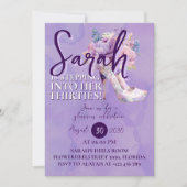 Heels & Flower Watercolor Thirty Elegant Birthday Einladung (Vorderseite)
