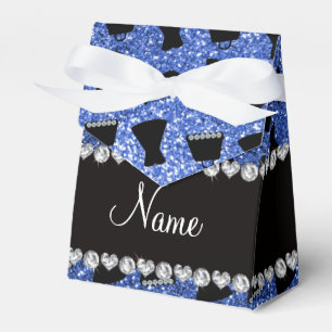 Heels-Kleidergeldbeutel des blauen Glitters des Geschenkschachtel
