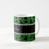 Heels-Kleidergeldbeutel des grünen Glitters des Kaffeetasse (VorderseiteRechts)