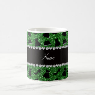 Heels-Kleidergeldbeutel des grünen Glitters des Kaffeetasse