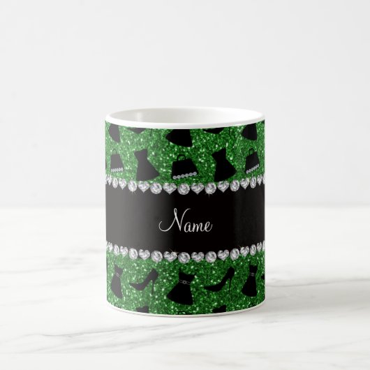 Heels-Kleidergeldbeutel des grünen Glitters des Kaffeetasse (Mittel)