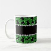 Heels-Kleidergeldbeutel des grünen Glitters des Kaffeetasse (Links)