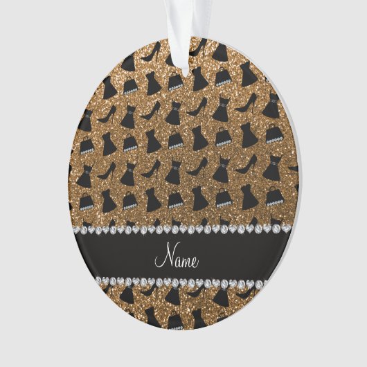 Heels-Kleidergeldbeutel des NamensgoldGlitters Ornament (Vorderseite)