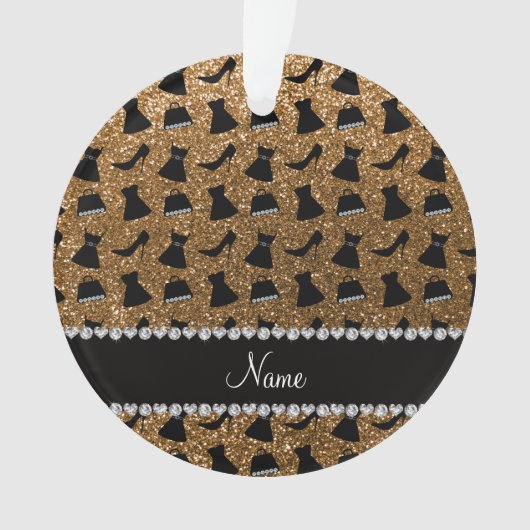 Heels-Kleidergeldbeutel des NamensgoldGlitters Ornament (Vorderseite)