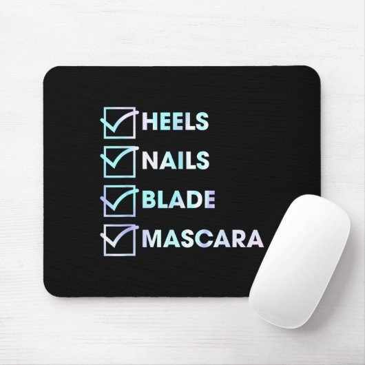 Heels Nails Blade Maa Funny Design  Mousepad (Mit Mouse)