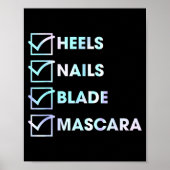 Heels Nails Blade Maa Funny Design Poster (Vorne)