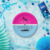 Heels oder Räder{Auto} Black|Pink|Blue Gender Reve Pappteller (Party)