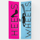 Heels oder Räder |{Auto} Pink & Blue Gender Reveal Banner (Vertikal)
