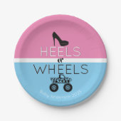 Heels oder Räder Monster-Lkw-Gender-Bericht Pappteller (Vorderseite)