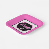 Heels Rosa und Schwarzes Geschlecht Pappteller (Gewinkelt)