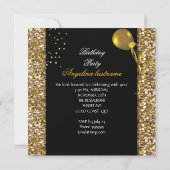 Heels von Gelben Glitzer Geburtstagsparty Einladung (Rückseite)