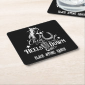 Heelse auf dem Cowgirl reiten Rechteckiger Pappuntersetzer (angewinkelt)