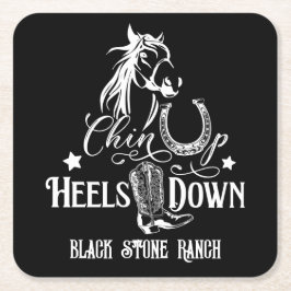 Heelse auf dem Cowgirl reiten Rechteckiger Pappuntersetzer