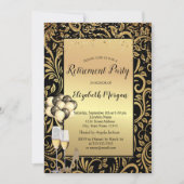 Heelse, Ballons, Gold Wirbel Rente Party Einladung (Vorderseite)