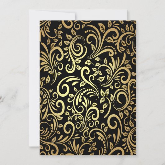 Heelse, Ballons, Gold Wirbel Rente Party Einladung (Rückseite)