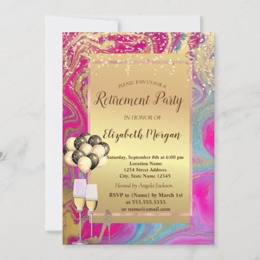 Heelse, Ballons, Party für die Ansammlung von Marm Einladung (Vorderseite)