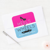 Heelse oder Räder [[Auto]] Black|Pink|Blue Gender  Quadratischer Aufkleber (Umschlag)