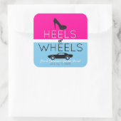 Heelse oder Räder [[Auto]] Black|Pink|Blue Gender  Quadratischer Aufkleber (Tasche)