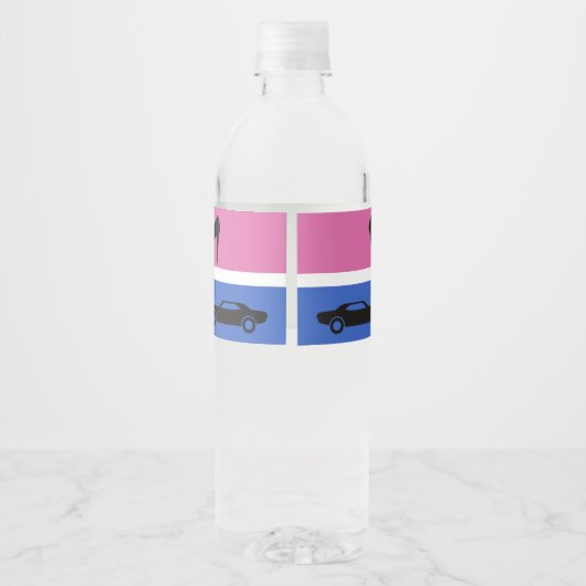 Heelse oder Räder [[Auto]] Black|Pink|Blue Gender  Wasserflaschenetikett (Rückseite)