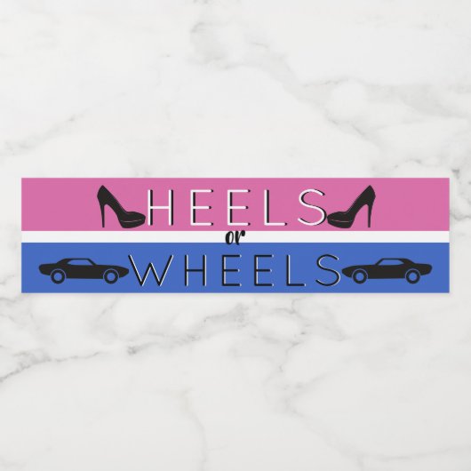 Heelse oder Räder [[Auto]] Black|Pink|Blue Gender  Wasserflaschenetikett (Einzelnes Label)