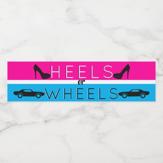 Heelse oder Räder [[Auto]] Black|Pink|Blue Gender  Wasserflaschenetikett (Einzelnes Label)