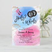 Heelse oder Räder Geschlechtsverkehr, rosa oder bl Einladung (Stehend Vorderseite)