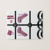 Heelse rosa schwarzes Puzzle (Horizontal)