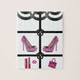 Heelse rosa schwarzes Puzzle