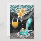 Heelse und Getränke Frauen Einladungen zum Geburts (Rückseite)