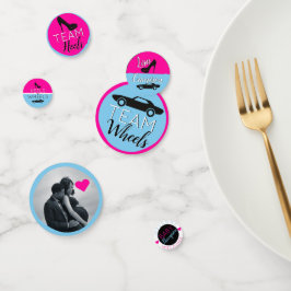 Heelse und Räder - schwarz| Auto | Rosa und blaues Konfetti