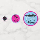 Heelse und Räder - schwarz| Auto | Rosa und blaues Konfetti (Vorderseiten)