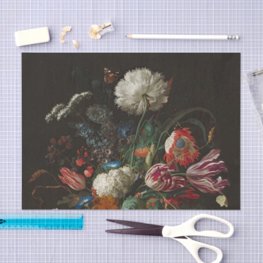 Heem Vase Blume Malerei Seidenpapier (Handwerk)