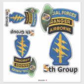 Heer 5th Special Forces Group SFG Kontur-Aufkleber Aufkleber (Blatt)